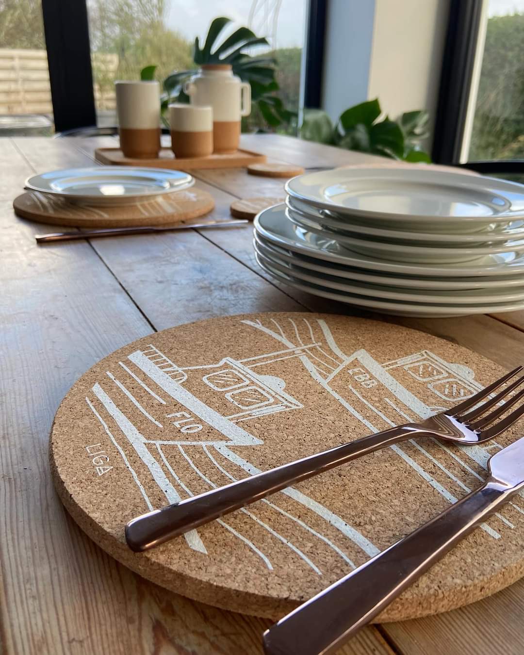 Cork Placemat Set Ebb &Amp; Flo
