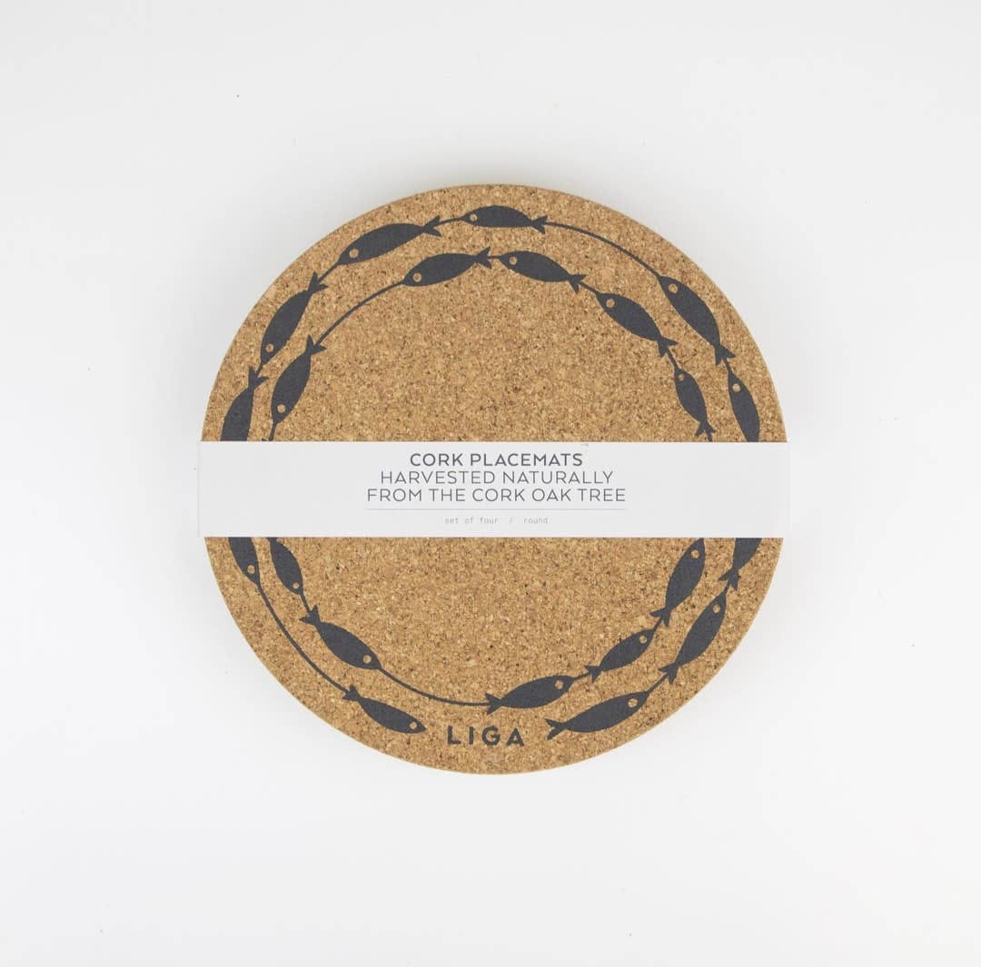Cork Placemat Set Fish On A Line