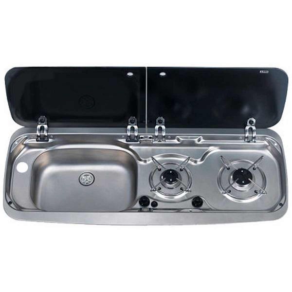 Dometic NRX50 Fridge, 9222 Hob/Sink Unit & Tap Bundle (Sink on Left) - Suitable For Volkswagen T6