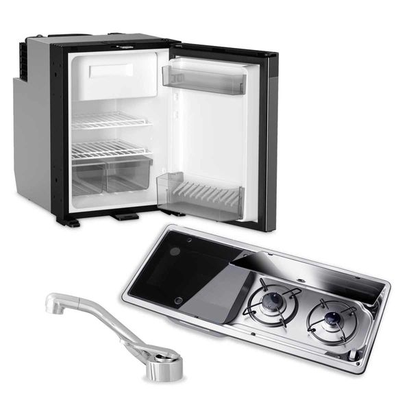 Dometic NRX50 Fridge, 9722 Hob/Sink Unit & Tap Bundle (Sink on Left) - Suitable For Volkswagen T6