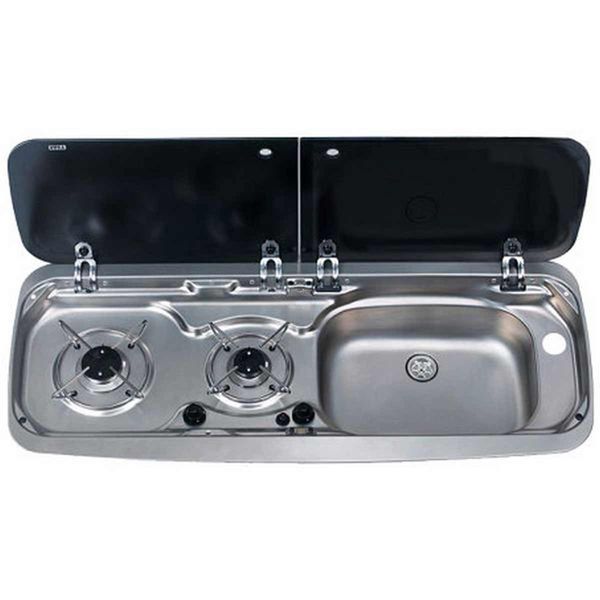 Dometic NRX50 Fridge, Smev 555 Grill and 9222 Hob/Sink (Sink on Right) - Suitable For Volkswagen T6