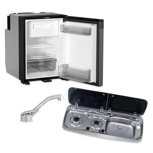Dometic NRX50 Fridge, 9222 Hob/Sink Unit & Tap Bundle (Sink on Right) - Suitable For	Volkswagen T6