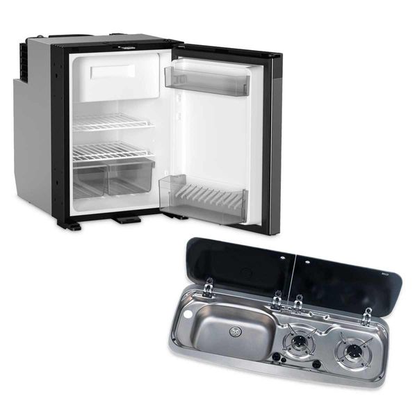 Dometic NRX50 Fridge and 9222 Hob/Sink Unit Bundle (Sink on Left) - Suitable For Volkswagen T6
