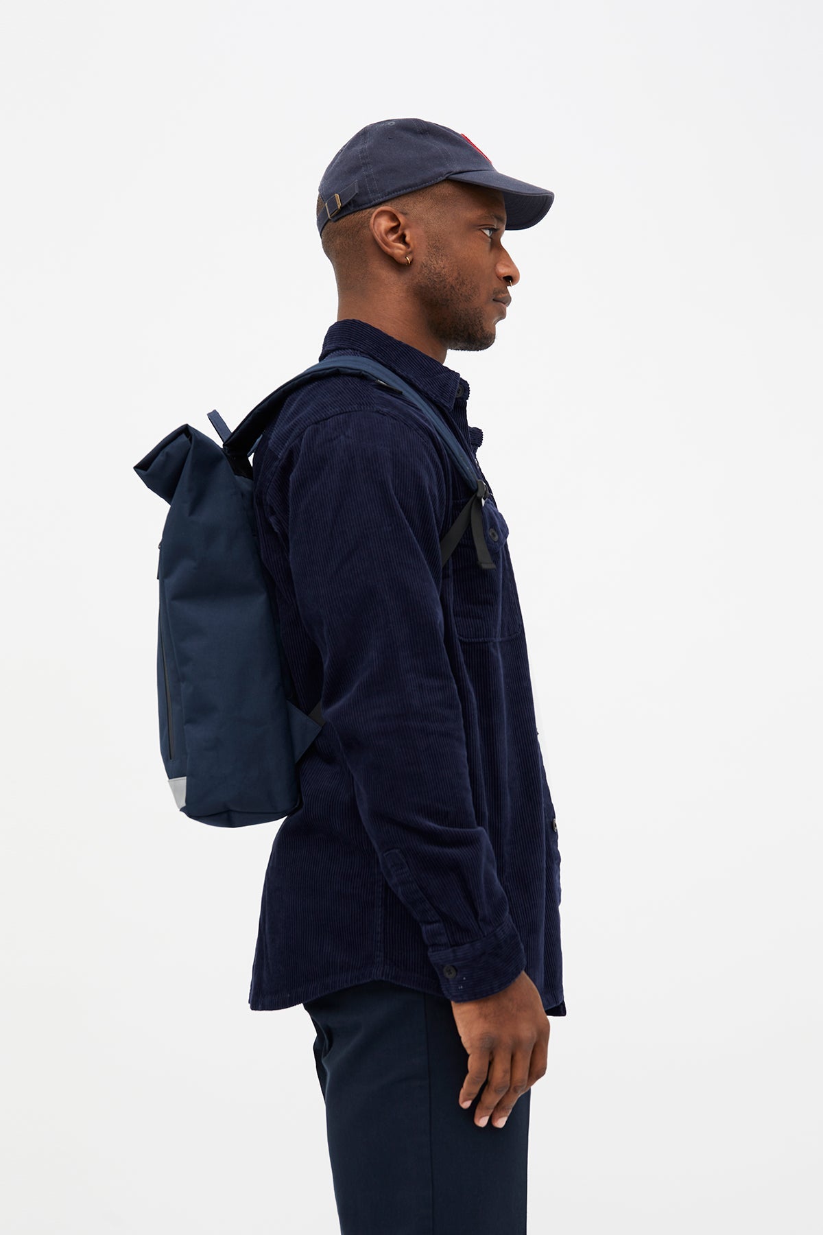 LEFRIK Roll Top Reflective Backpack - Navy