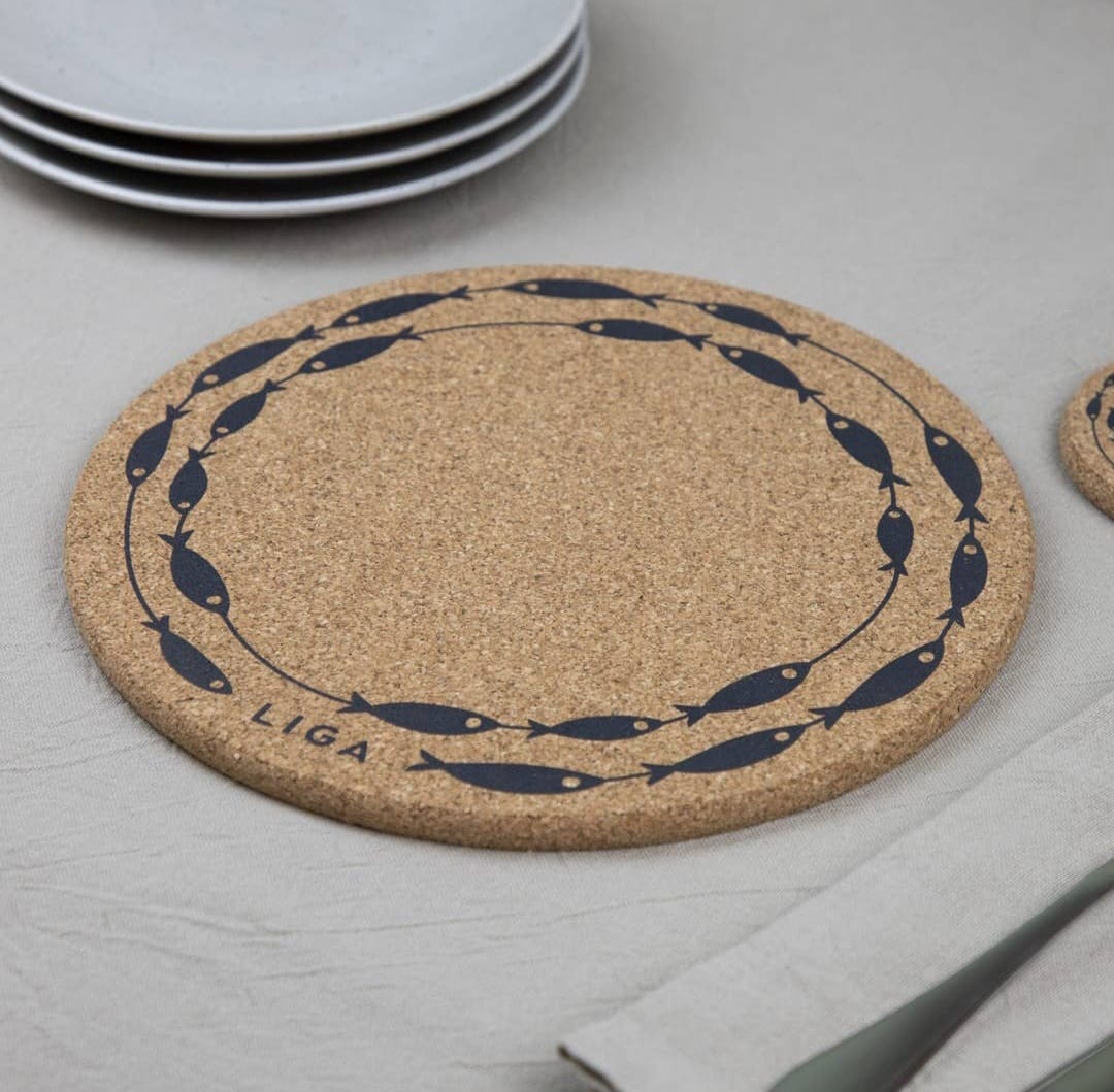 Cork Placemat Set  Fish On A Line