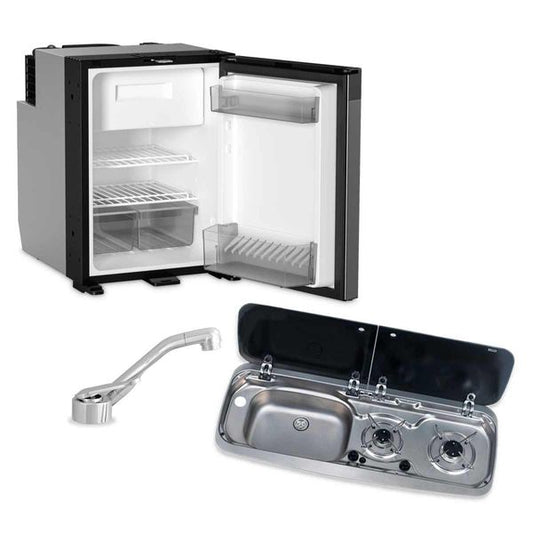 Dometic NRX50 Fridge, 9222 Hob/Sink Unit & Tap Bundle (Sink on Left) - Suitable For	Volkswagen T6