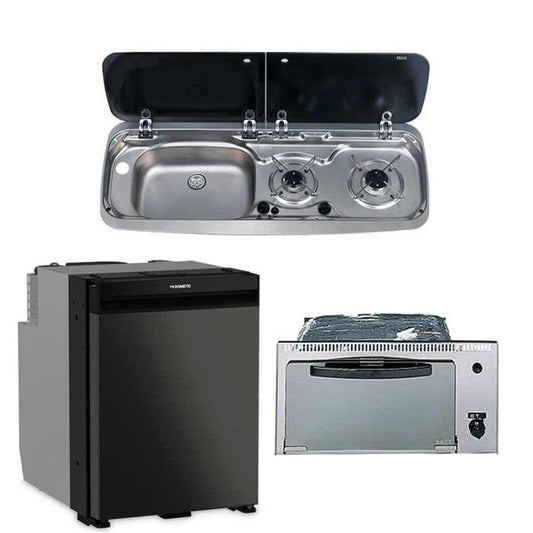 Dometic NRX50 Fridge, Smev 555 Grill and 9222 Hob/Sink (Sink on Left) - Suitable For	Volkswagen T6